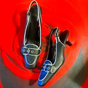Coach Black and White Heels